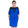 3/4 sleeve Off Shoulder Applique Plus Size bodycon Dresses