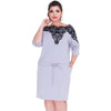 3/4 sleeve Off Shoulder Applique Plus Size bodycon Dresses