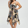 Chiffon Sleeveless Cold Shoulder Print Plus size casual Dresses