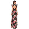 2022 V neck Print high waist slim  maxi dresses