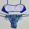 All Seasons Sexy Sleeveless Print Blue Bikinis