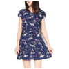 Chiffon Sleeveless Print Mini Round Neck Floral Dresses