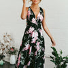 Chiffon Sleeveless Print Bandage V Neck Floral Dresses