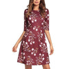 3/4 Sleeve Print Applique Vacation Dresses