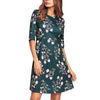 3/4 Sleeve Print Applique Vacation Dresses