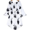 3/4 Sleeve Lotus Leaf Sleeve Print Bandage Vacation Dresses