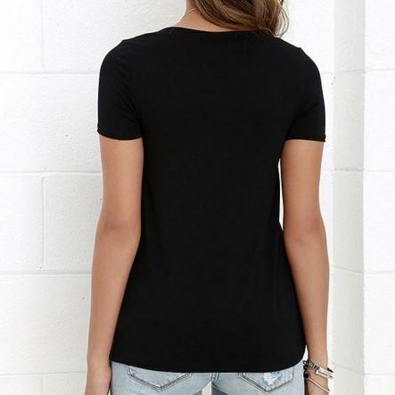 Casual Short sleeve Solid Color Bandage T-shirt