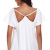 Angle sleeve Round neck Cross Back Cami Top