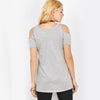 Cold Shoulder Geometry Print Round neck T-shirt