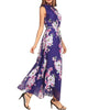 Chiffon Sleeveless Print Round neck Bandage Maxi Dresses