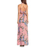 Chiffon Sleeveless Print Round neck Split High waist Maxi Dresses