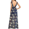 Chiffon Print  V neck Elastic waist High waist Maxi Dresses