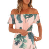 Cold Shoulder Print Mini Off Shoulder Vacation Dresses