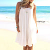 Chiffon Sleeveless Mini Round Neck Vacation Dresses