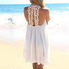 Chiffon Sleeveless Mini Round Neck Vacation Dresses