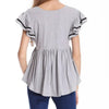 Cotton Short Sleeve Wood Ear Sleeve Round Neck Plus Size Tops