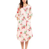 Bell Sleeve Print Midi Round Neck High Waist Summer Floral Dresses