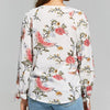 Chiffon Long Sleeve Print V-Neck Blouses