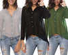 Chiffon Long Sleeve Solid Color Single-breasted Blouses