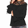 Chiffon Long Bell Sleeve Openwork Blouses