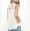 Chiffon Sleeveless Openwork Lace Tops