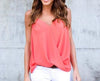 Chiffon Sleeveless Solid Color V neck Tops