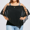 Chiffon Short Sleeve Off Shoulder Plus Size Tops