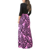 3/4 Sleeve Floral Square Collar Maxi Dresses