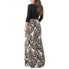 3/4 Sleeve Floral Square Collar Maxi Dresses