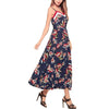 Chiffon Sleeveless Print V Neck Patchwork Floral Dresses