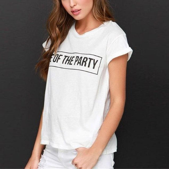 Cotton Short sleeve Letter Print Round neck T-shirt