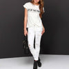 Cotton Short sleeve Letter Print Round neck T-shirt