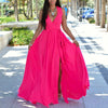 Chiffon Sleeveless V neck Split High waist Maxi Dresses