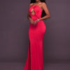 Cross Front Sleeveless Solid Color Off Shoulder Split Evening Dresses