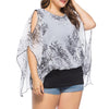 Casual 3/4 sleeve Print Round neck Plus size Tops