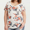 Casual Short sleeve Print V neck Plus size Tops