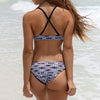 Cross Back Print Bandage Bikinis