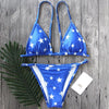 Blue Five-pointed Star Print Bikinis