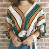 Women 3/4 sleeve  Stripe Blouses