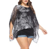 Casual Long sleeve Print Round neck Plus size Tops