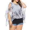 Casual Long sleeve Print Round neck Plus size Tops