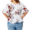 Casual Short sleeve Bell-sleeve Print Plus size Tops