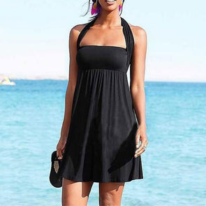 Casual Sleeveless Solid Color Square Collar Vacation Dresses