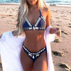 Bohemian Style Bead Blue Bikinis