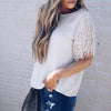 Cotton Short sleeve Round neck Tassel T-shirt