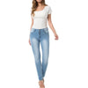 Casual Solid Color High waist Denim Jeans