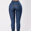 Casual Solid Color High waist Jeans