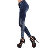 Casual Print High waist Embroidery denim Jeans