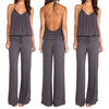 Casual Solid Color High Waist Trousers Jumpsuits