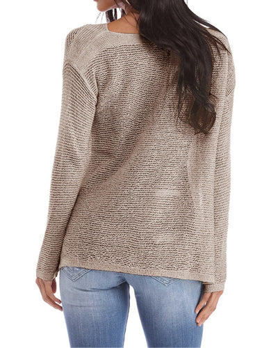 Solid Color Casual Collar Long Sleeve Sweater